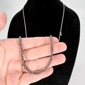 Shiny Gray Beaded Necklace – 42” Long Clasp-Free Necklace | A. Marie Jewelry